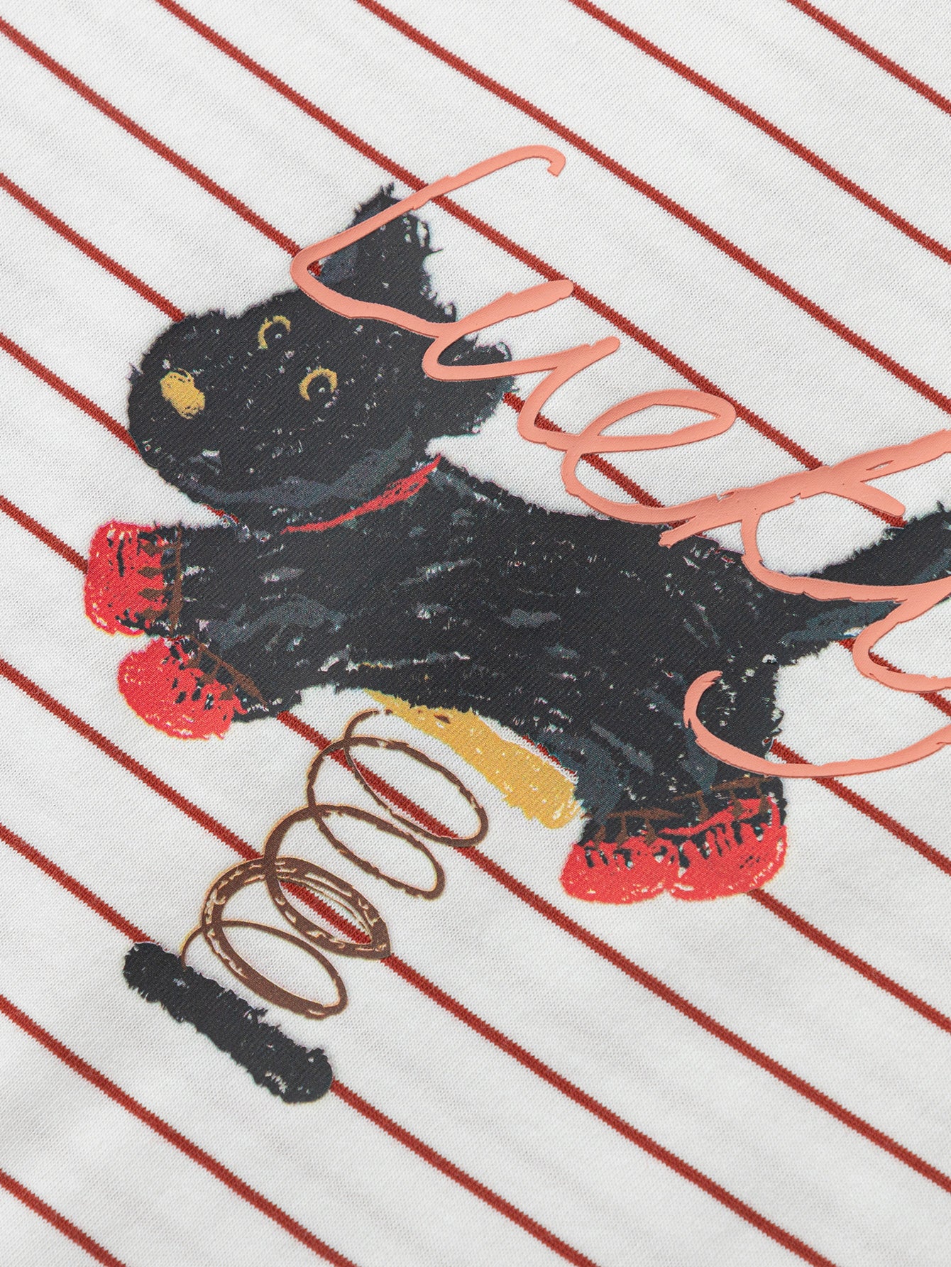 Balabala Girls Striped Graphic T Shirt Red Blue