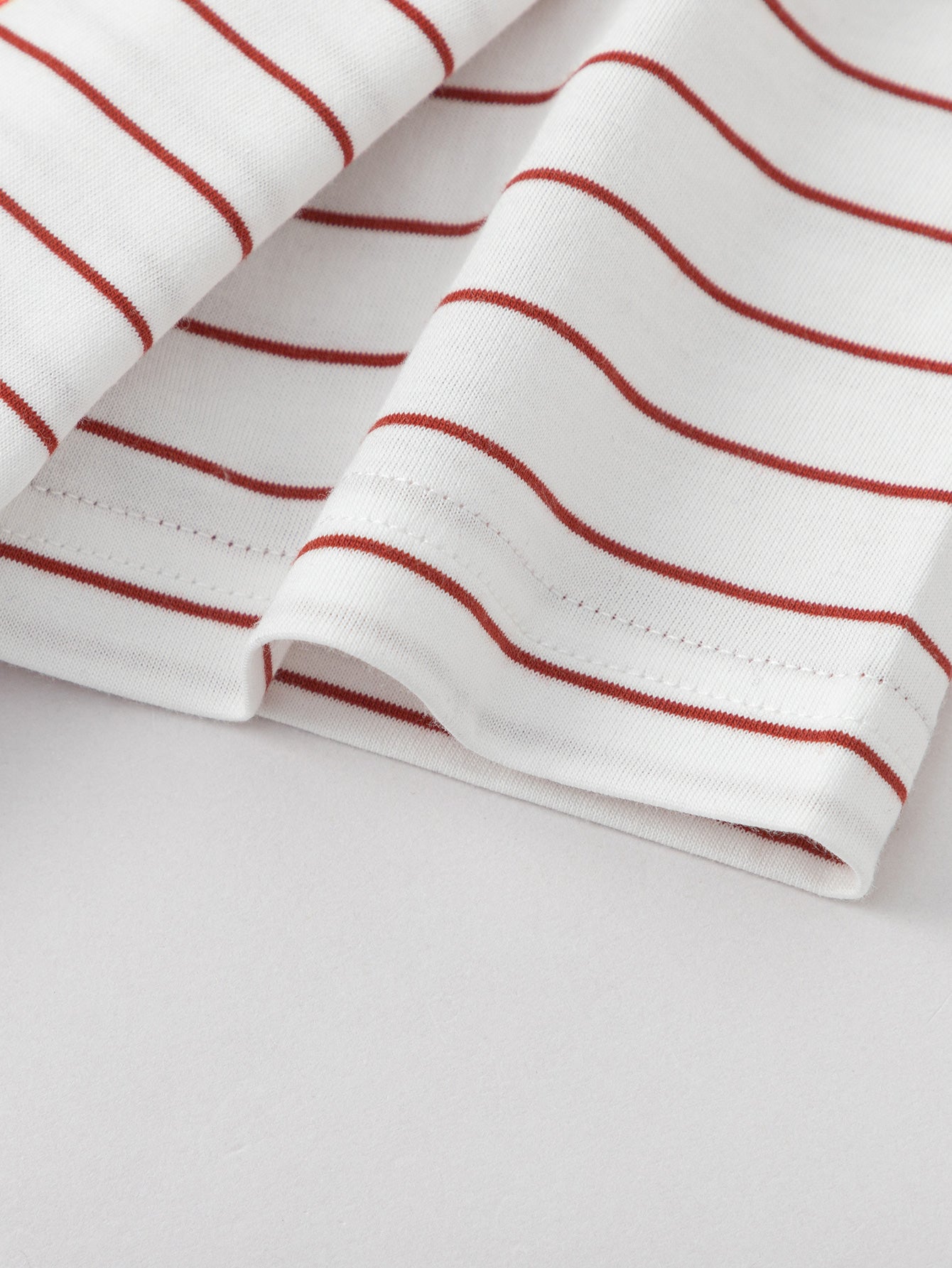 Balabala Girls Striped Graphic T Shirt Red Blue