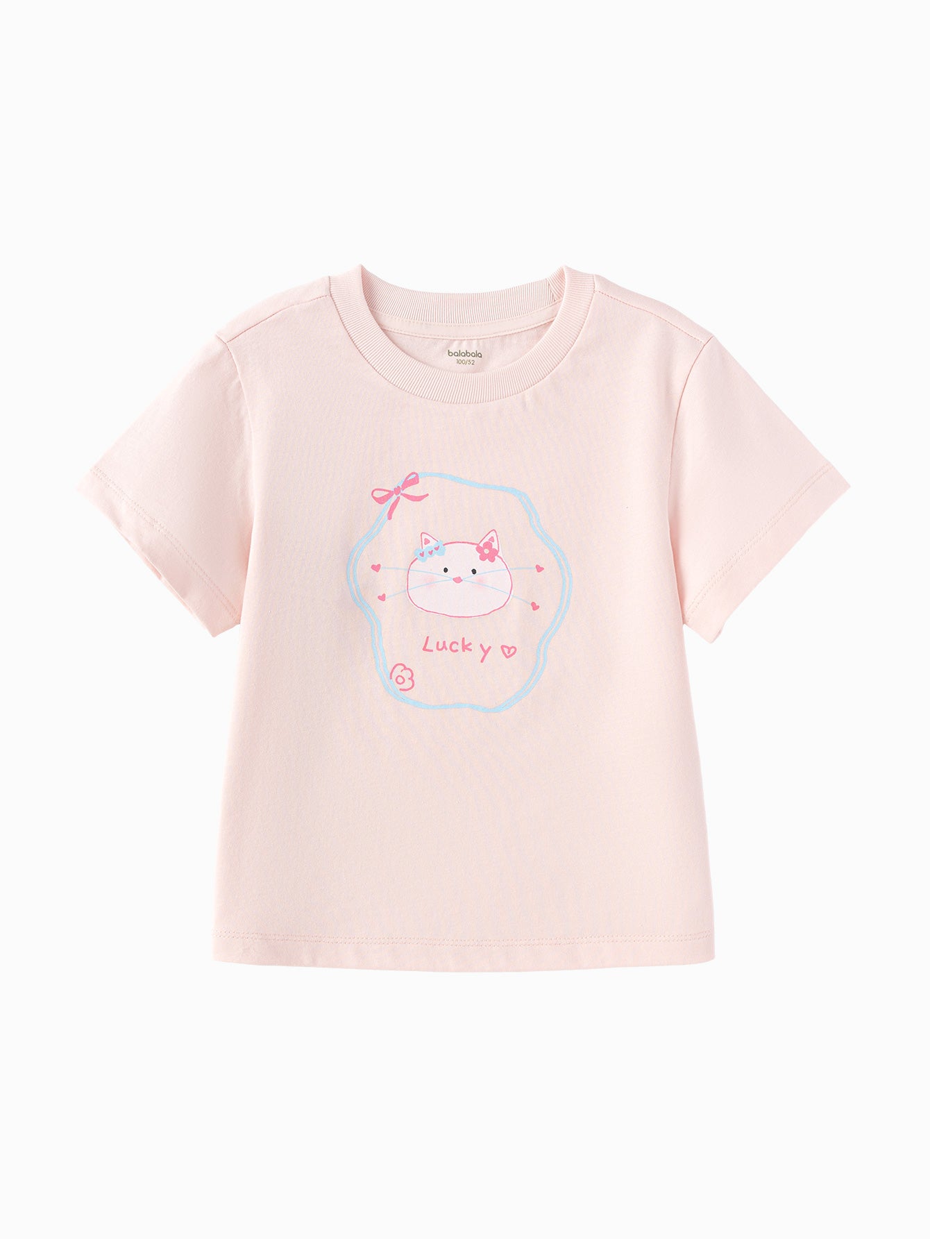 Balabala Kids Graphic T Shirt White,Pink