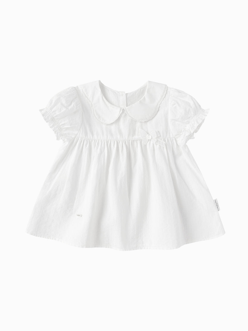 Balabala Girls Peter Pan Collar Dress White,Blue