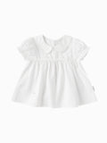 Balabala Girls Peter Pan Collar Dress White,Blue