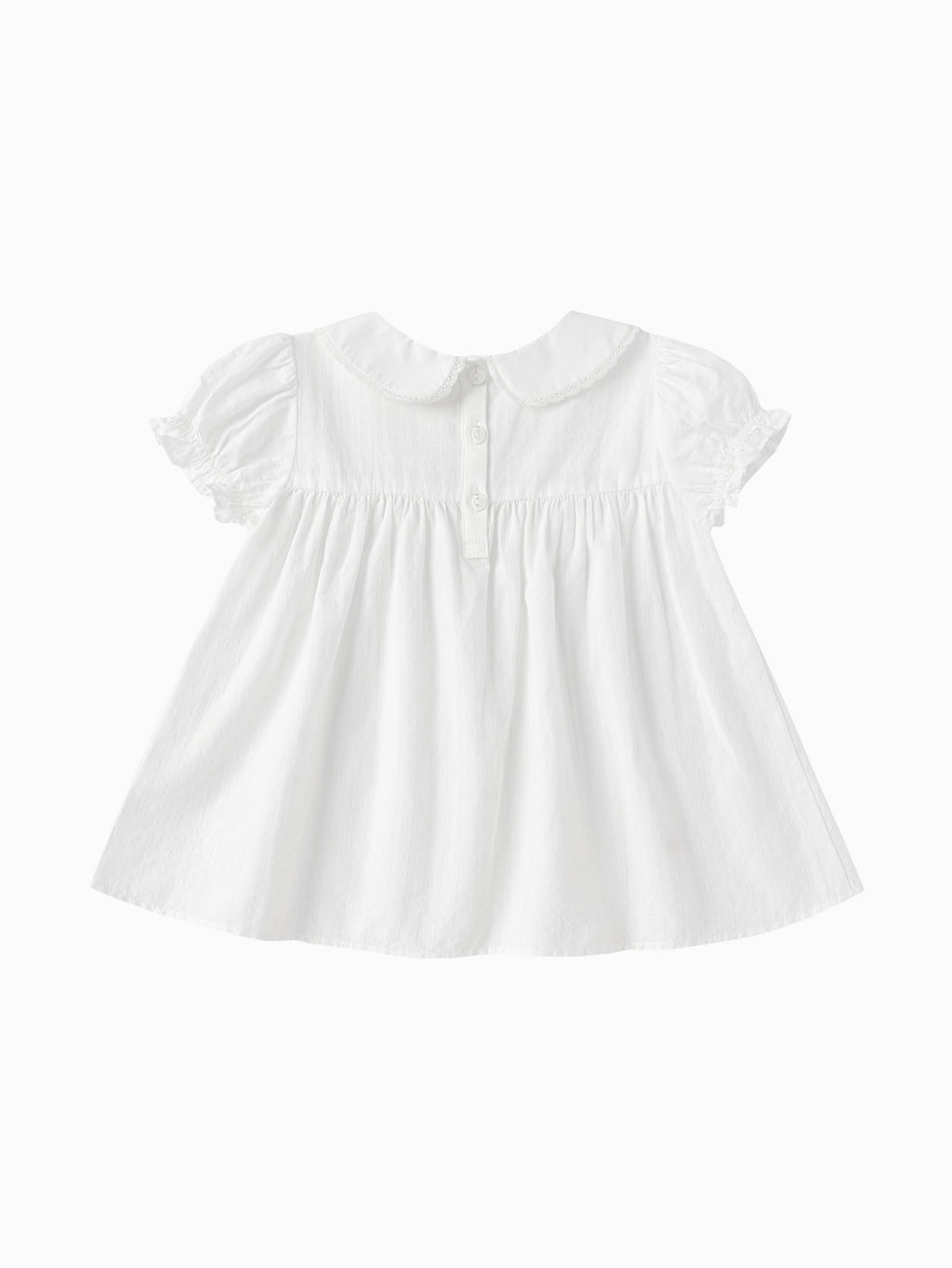 Balabala Girls Peter Pan Collar Dress White,Blue
