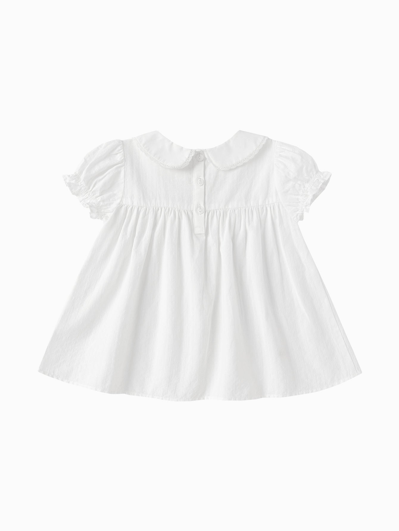 Balabala Girls Peter Pan Collar Dress White,Blue