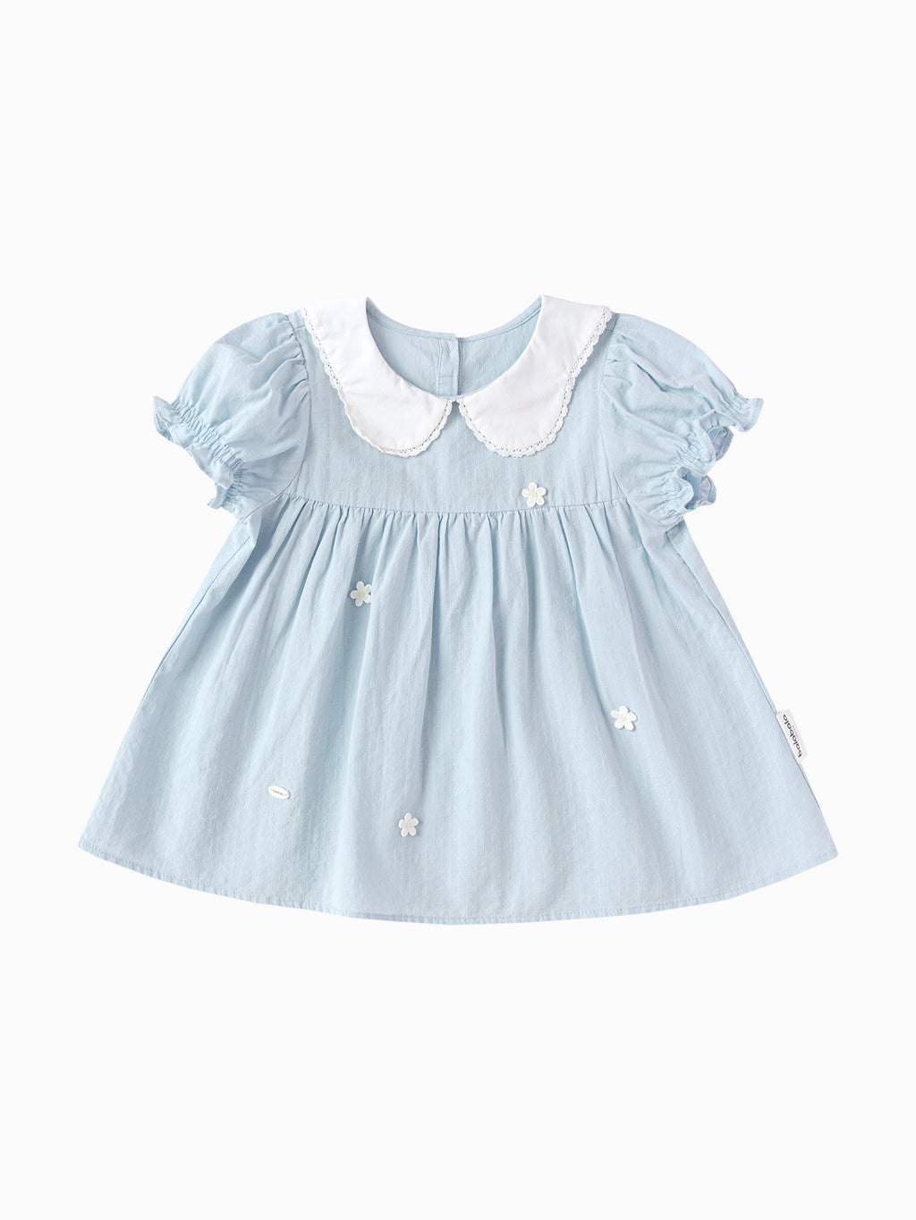 Balabala Girls Peter Pan Collar Dress White,Blue