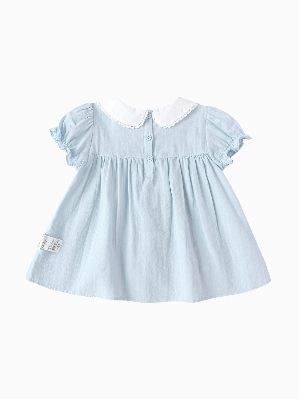 Balabala Girls Peter Pan Collar Dress White,Blue
