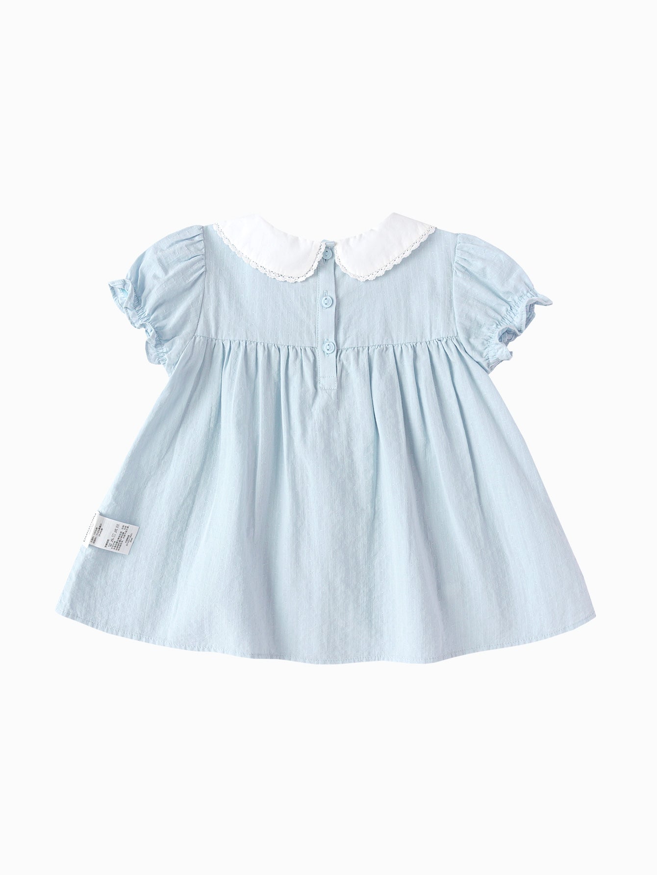 Balabala Girls Peter Pan Collar Dress White,Blue
