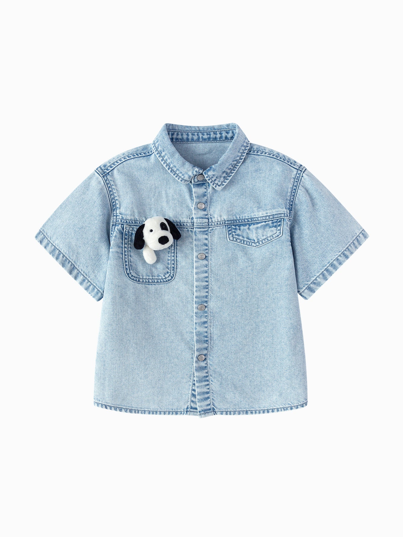 Balabala Boys Puppy Denim Shirt Gray