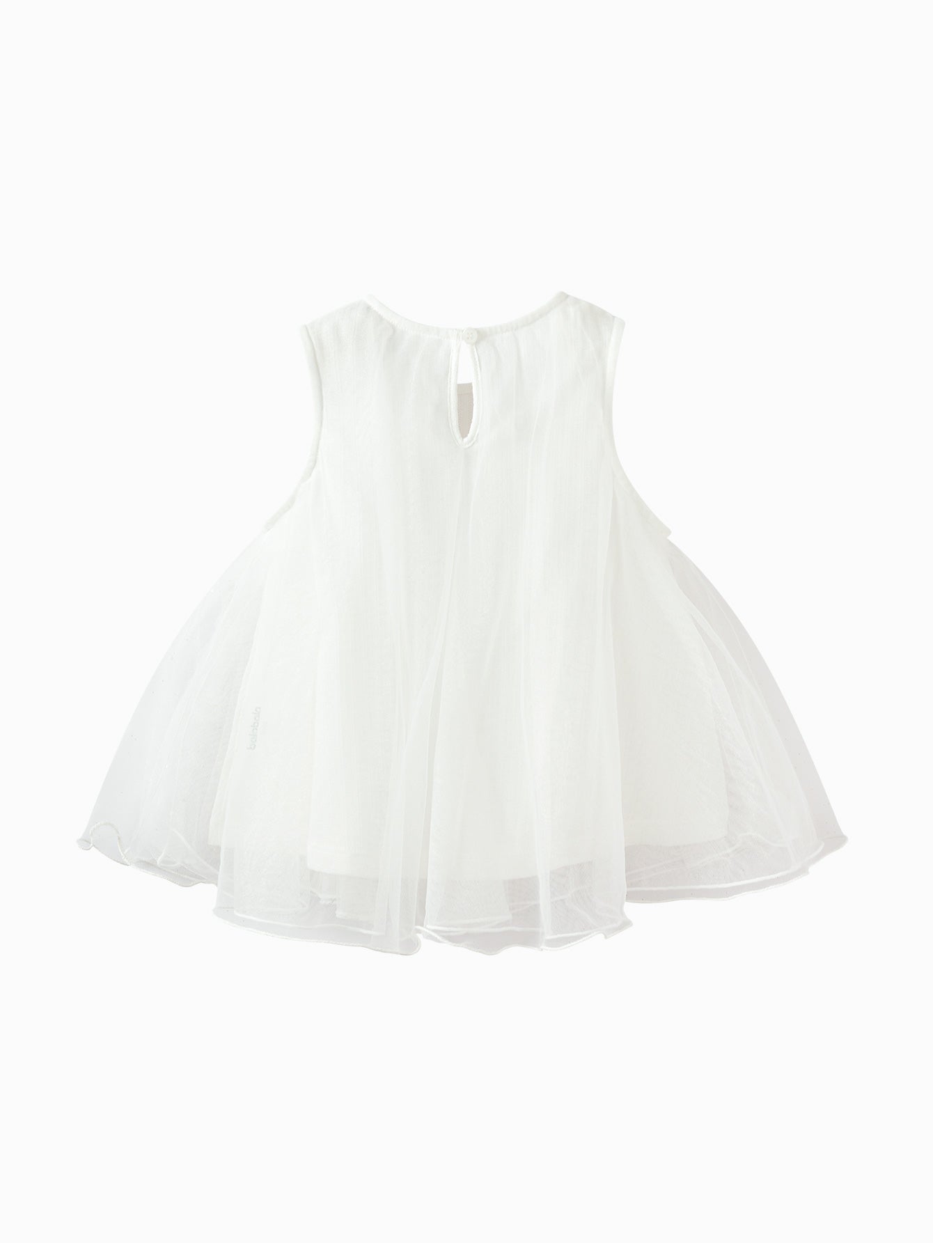 Balabala Girls Floral Tulle Dress White,Blue