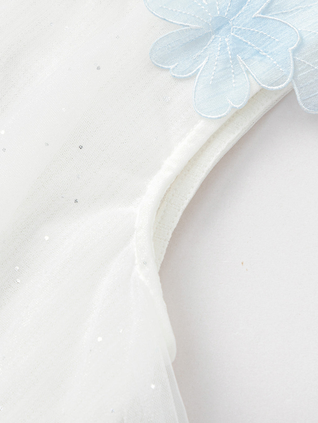 Balabala Girls Floral Tulle Dress White,Blue