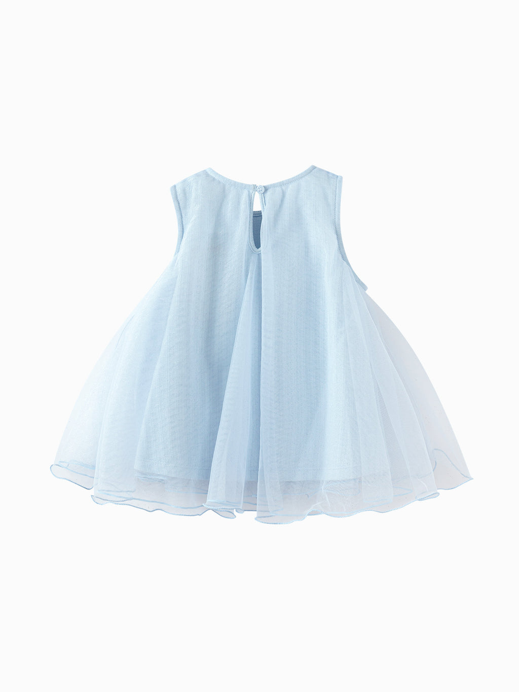 Balabala Girls Floral Tulle Dress White,Blue