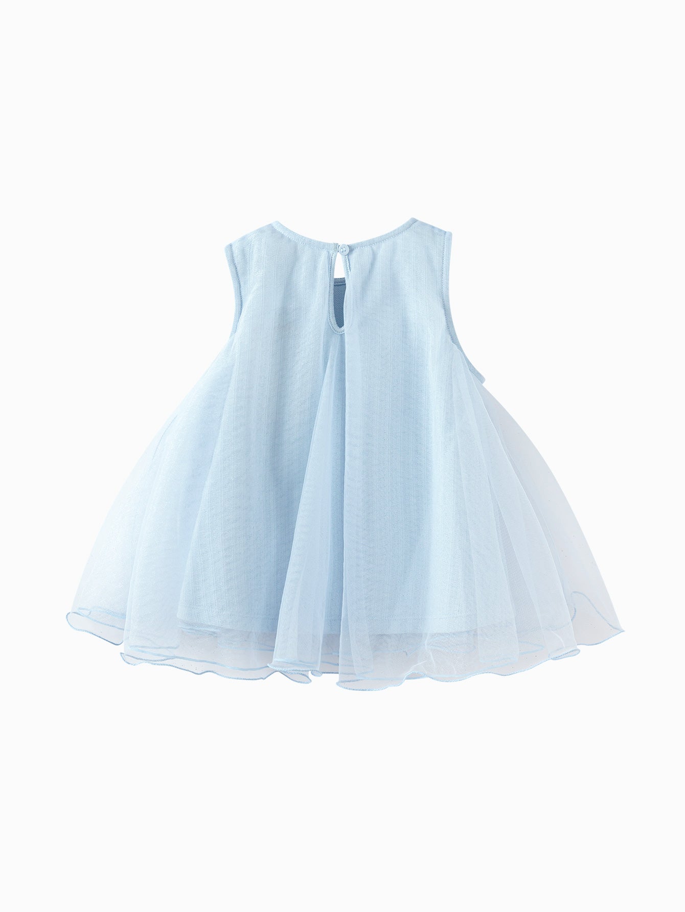 Balabala Girls Floral Tulle Dress White,Blue
