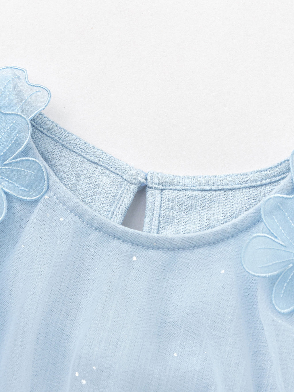 Balabala Girls Floral Tulle Dress White,Blue