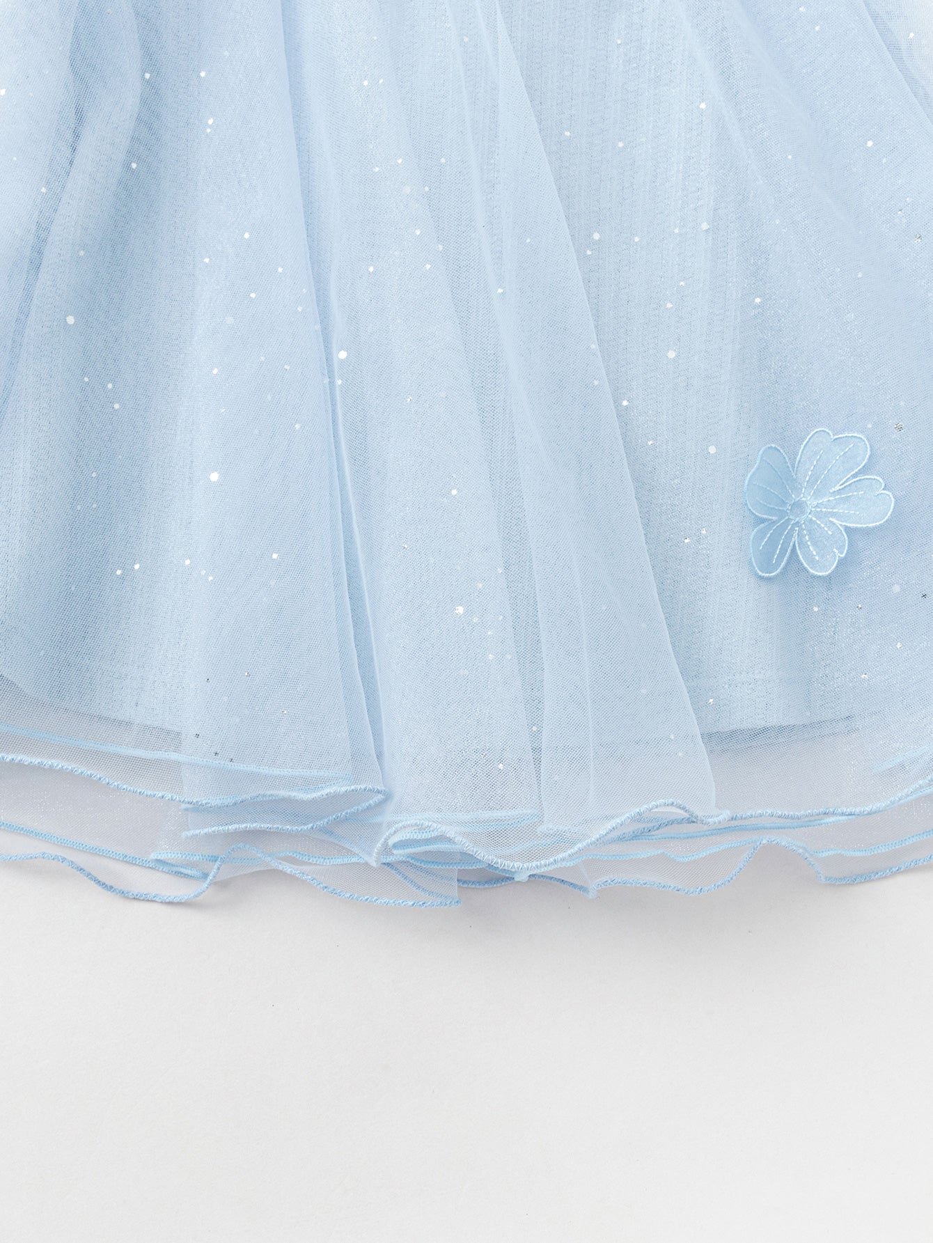 Balabala Girls Floral Tulle Dress White,Blue