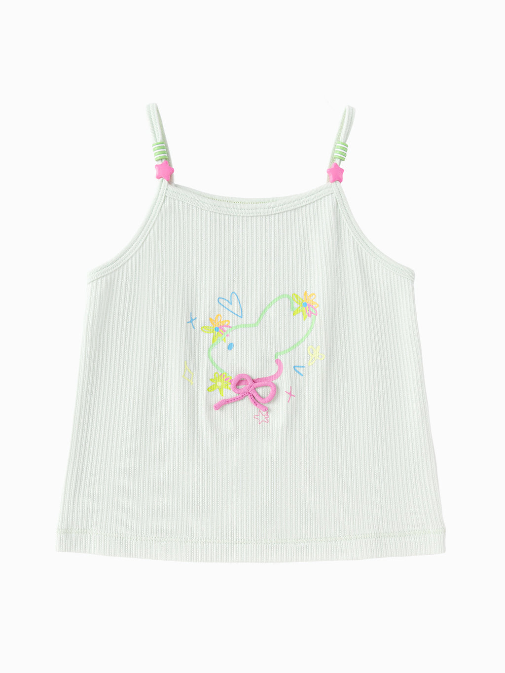 Balabala Girls Unicorn Cami Top Pink Green