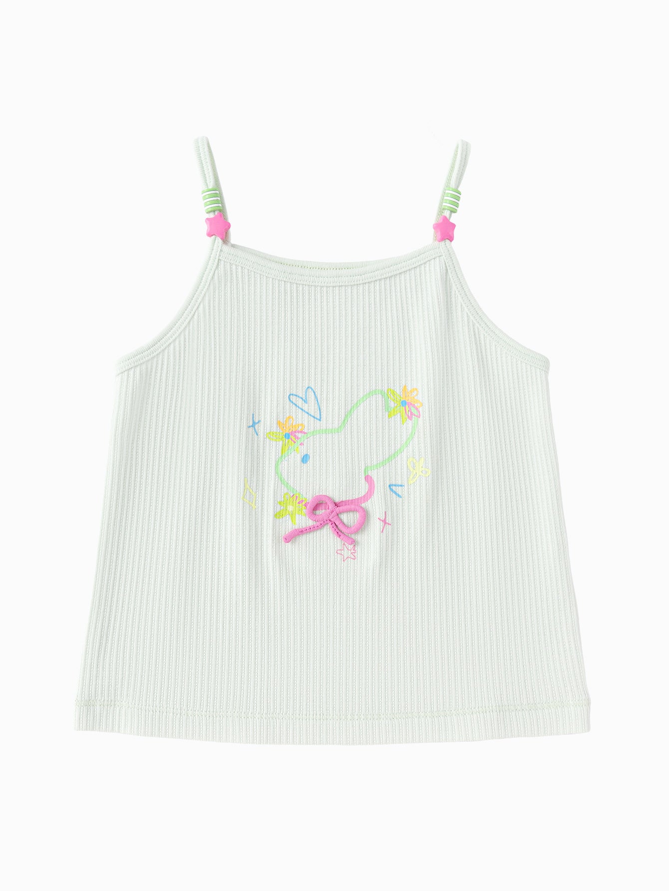 Balabala Girls Unicorn Cami Top Pink Green