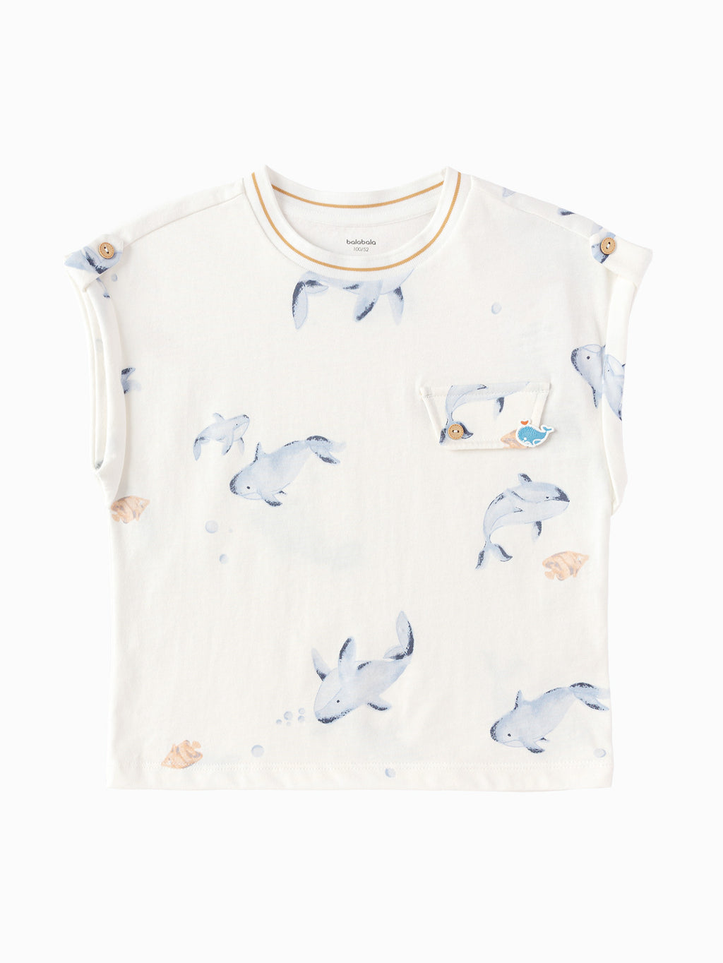 Balabala Boys Tank Top White,Yellow Blue
