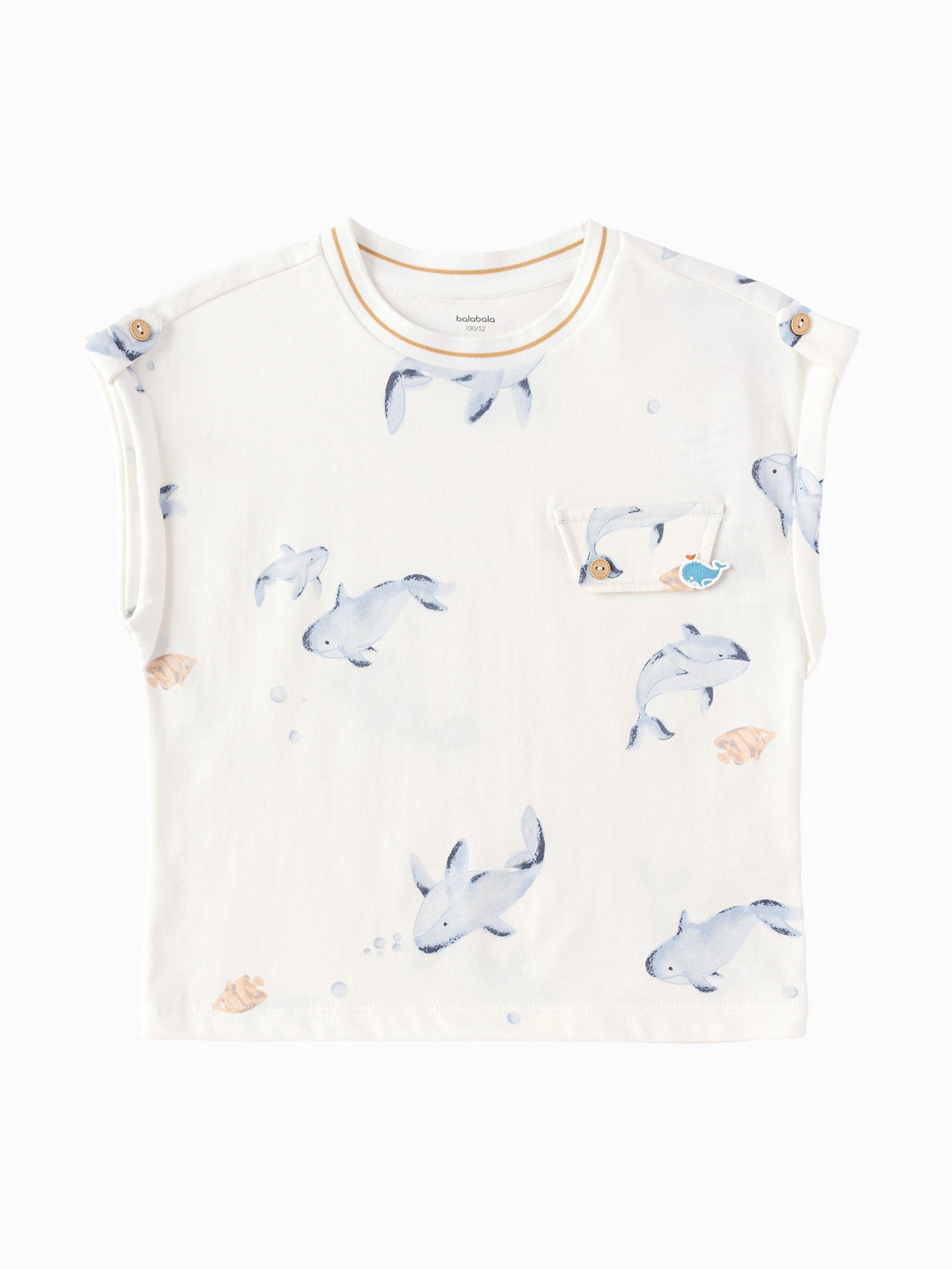 Balabala Boys Tank Top White,Yellow Blue