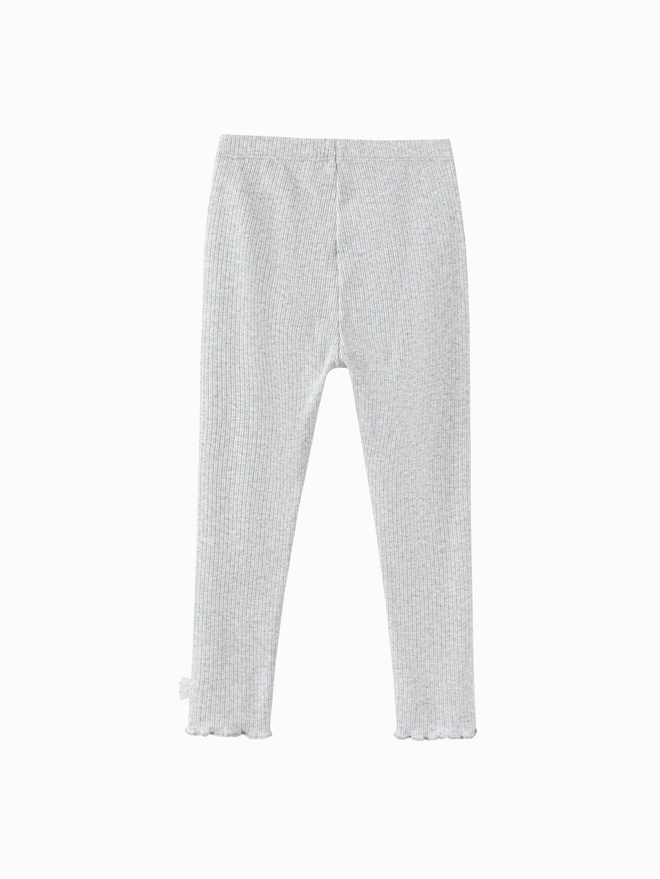 Balabala Girls Ribbed Leggings White,Gray