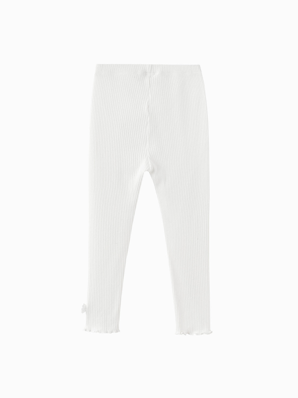 Balabala Girls Ribbed Leggings White,Gray