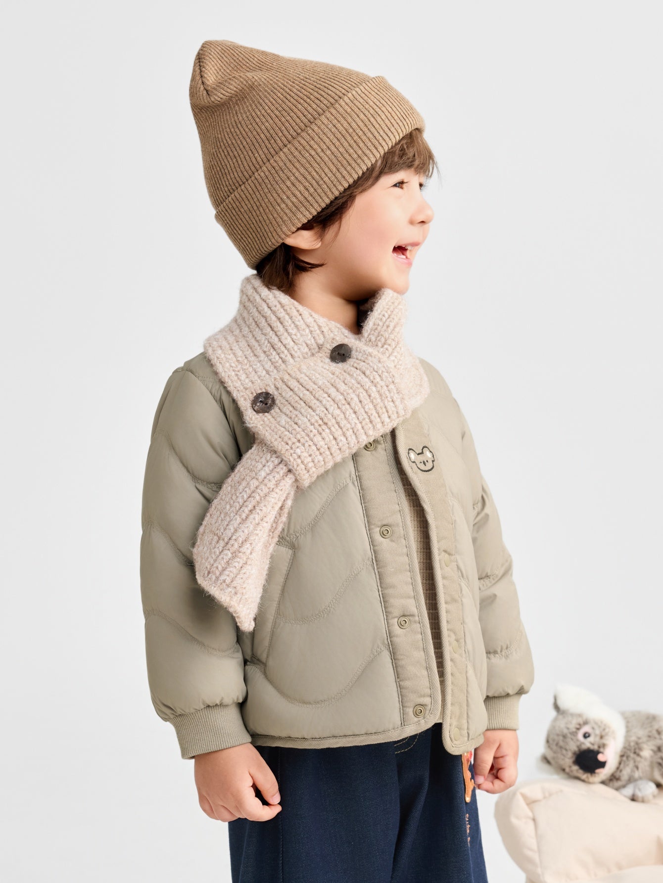 Balabala Coat Tan, Light Pink, Polyester