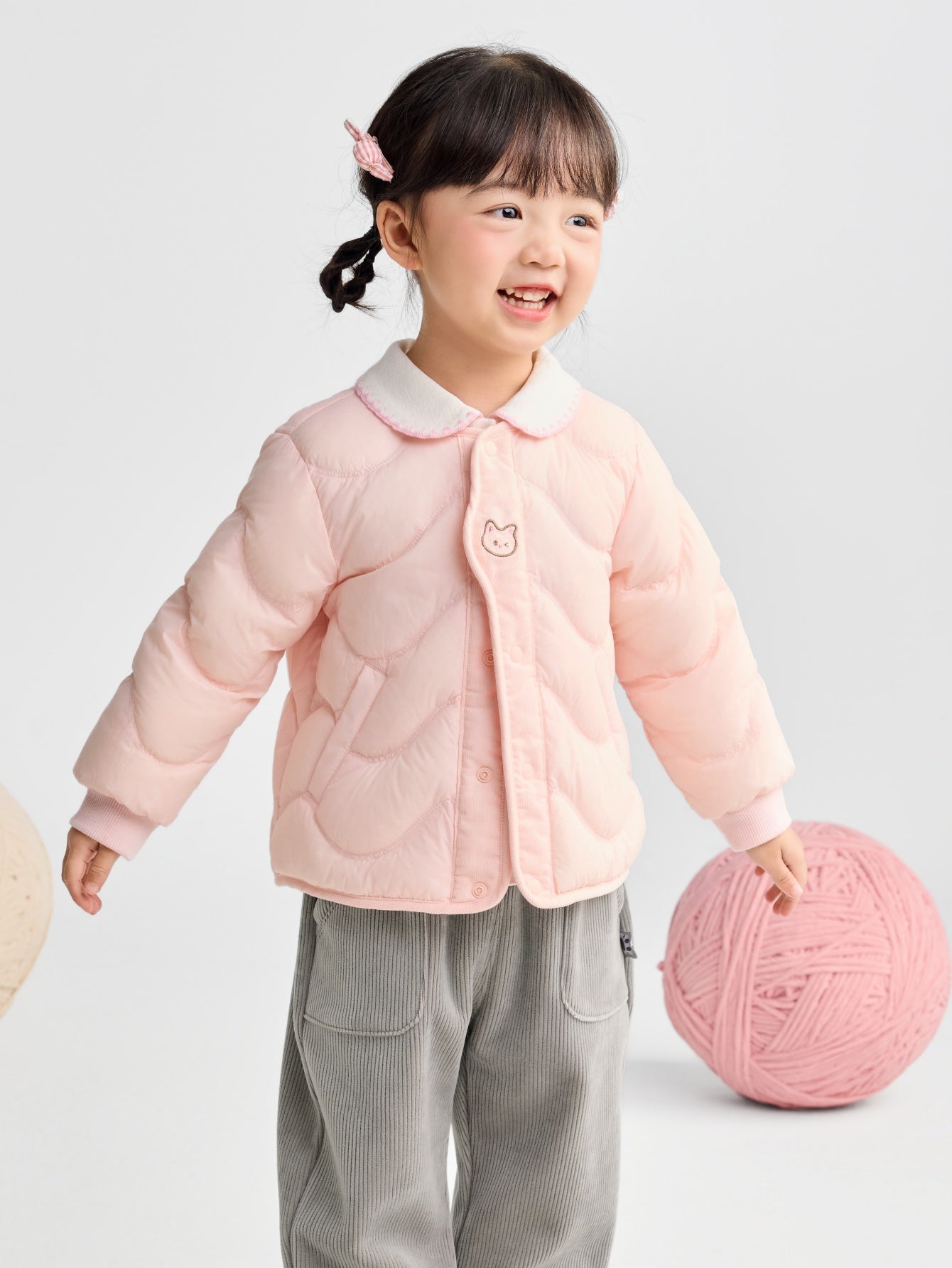 Balabala Coat Tan, Light Pink, Polyester