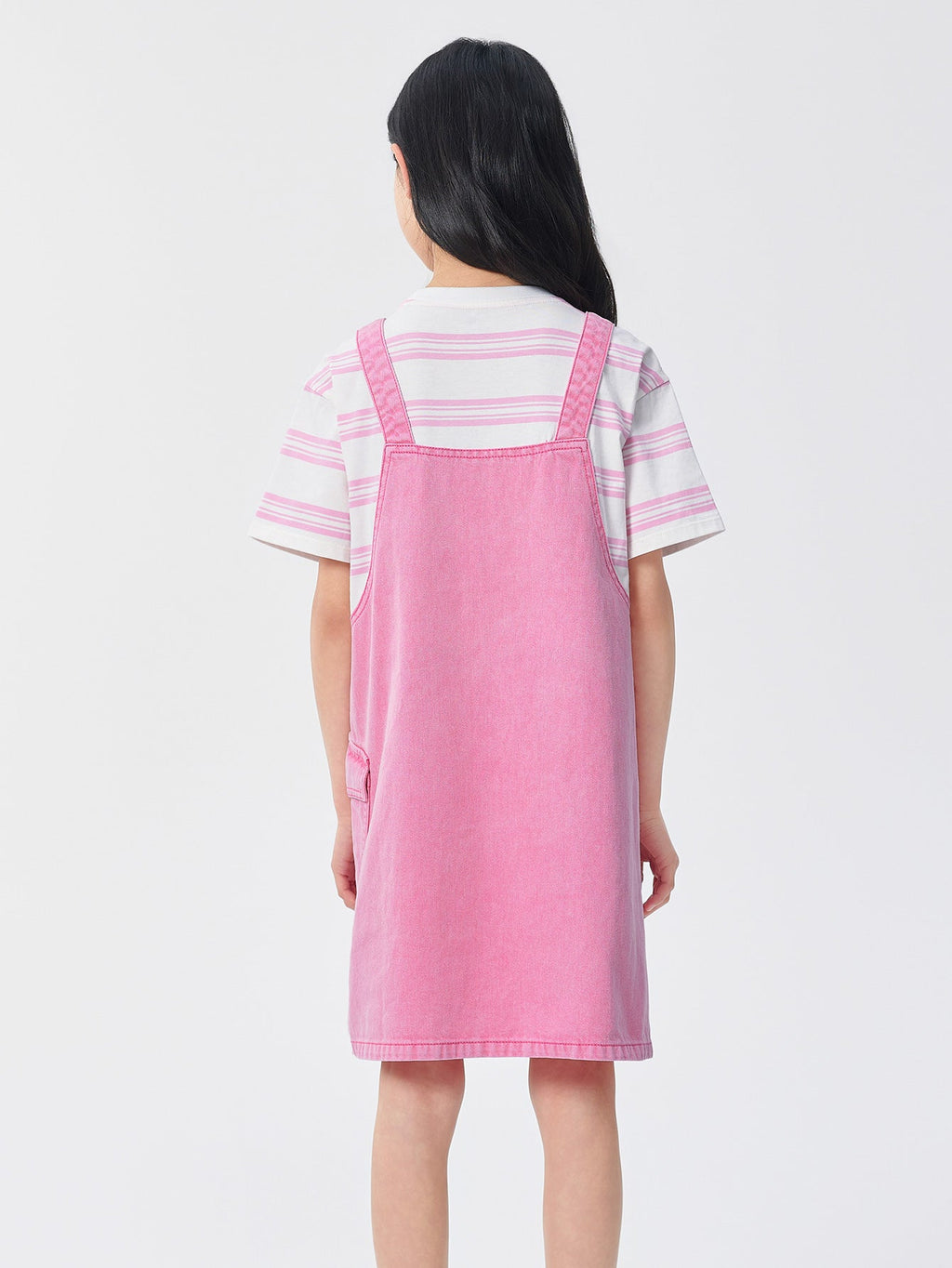 Balabala Dress Pink And White Cotton Blend