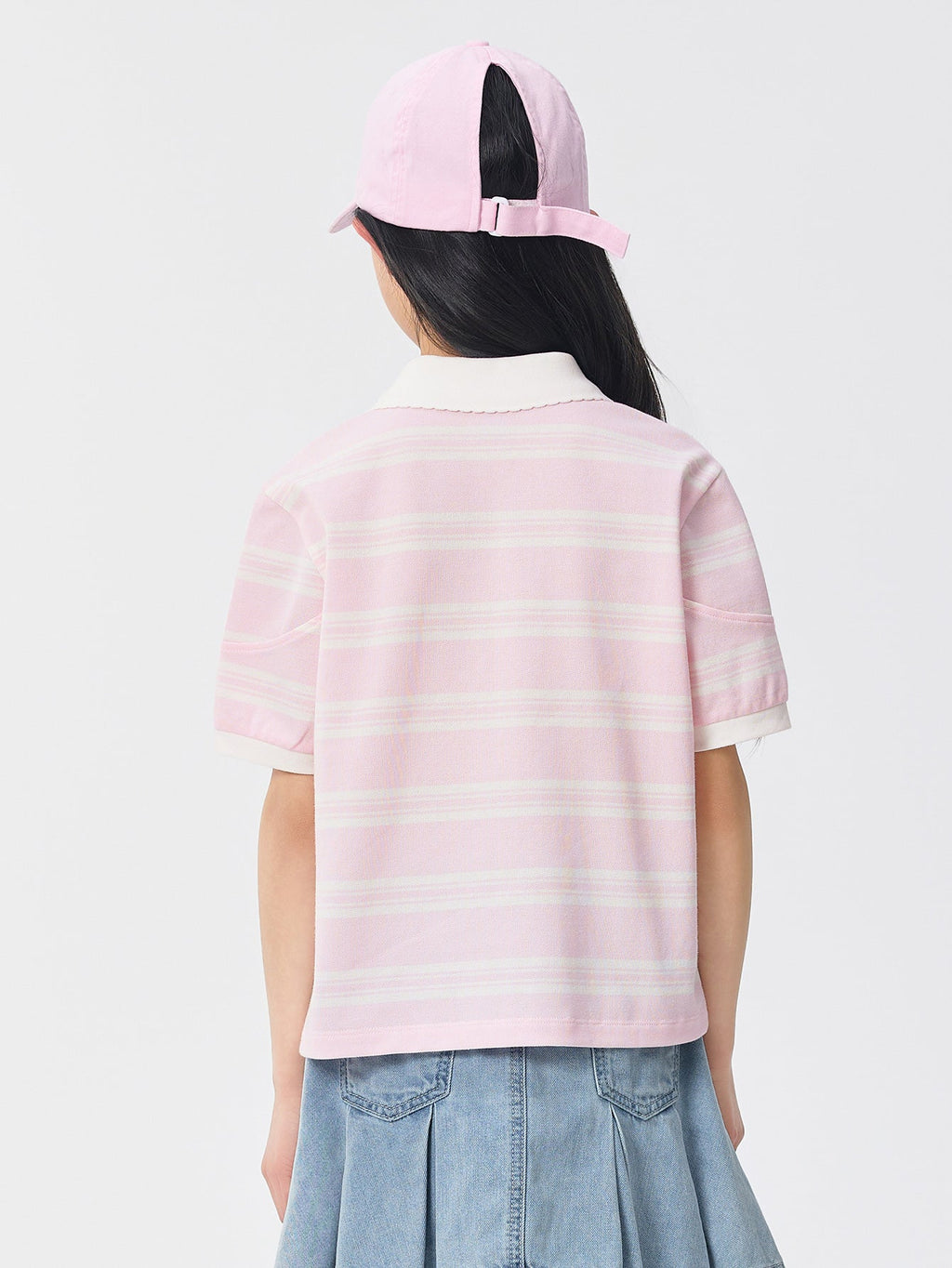 Balabala Polo Shirt Pink And White Striped