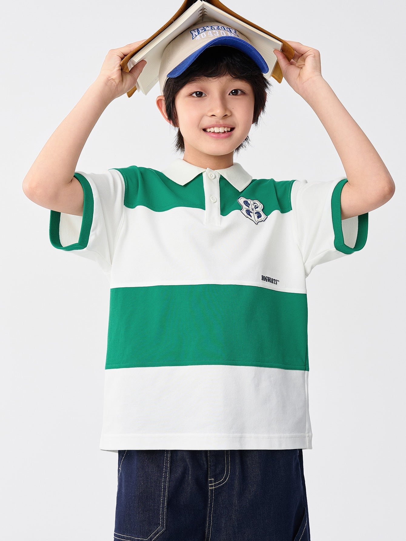 Balabala T-Shirt White And Green Striped Cotton
