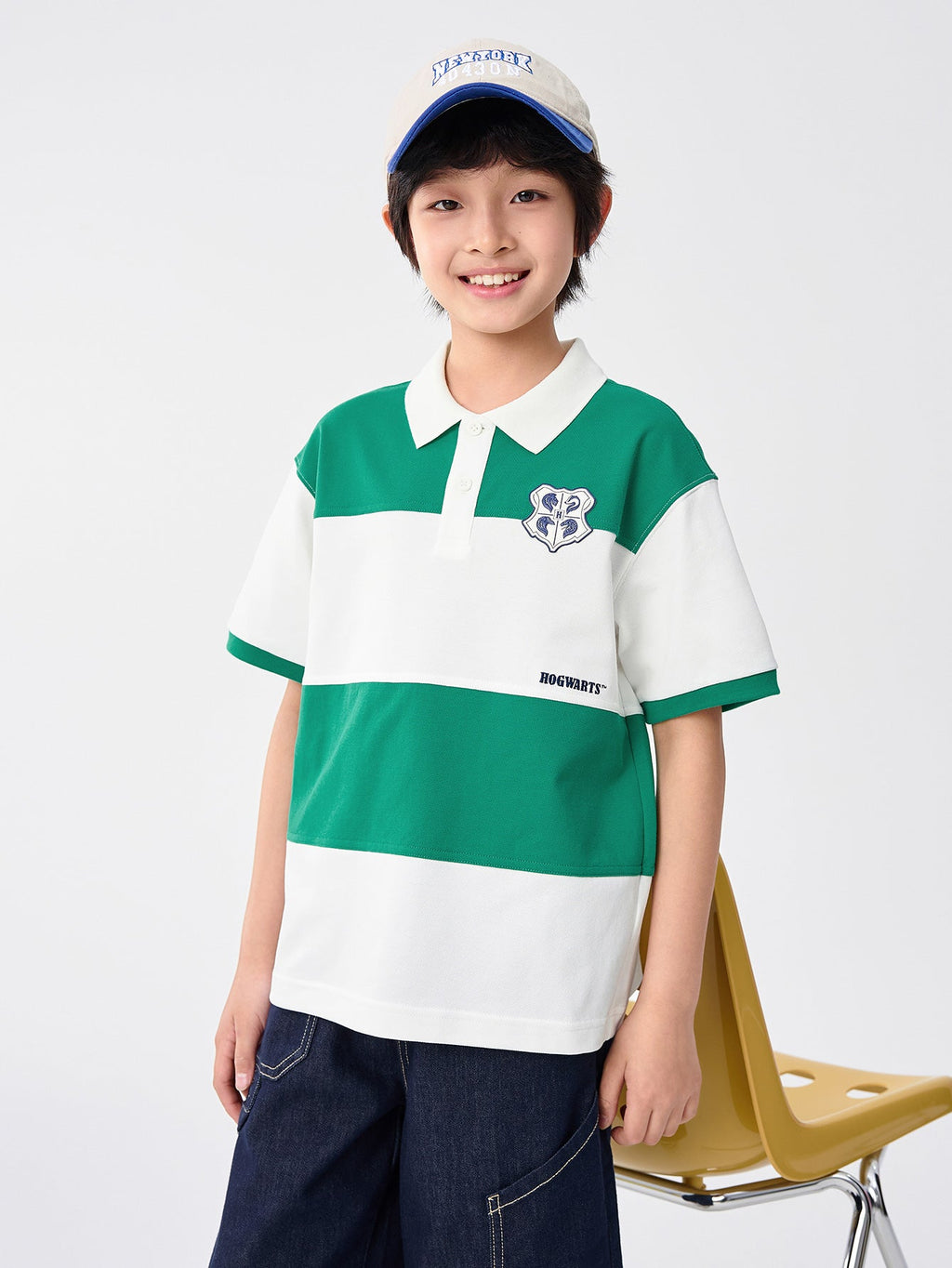Balabala T-Shirt White And Green Striped Cotton