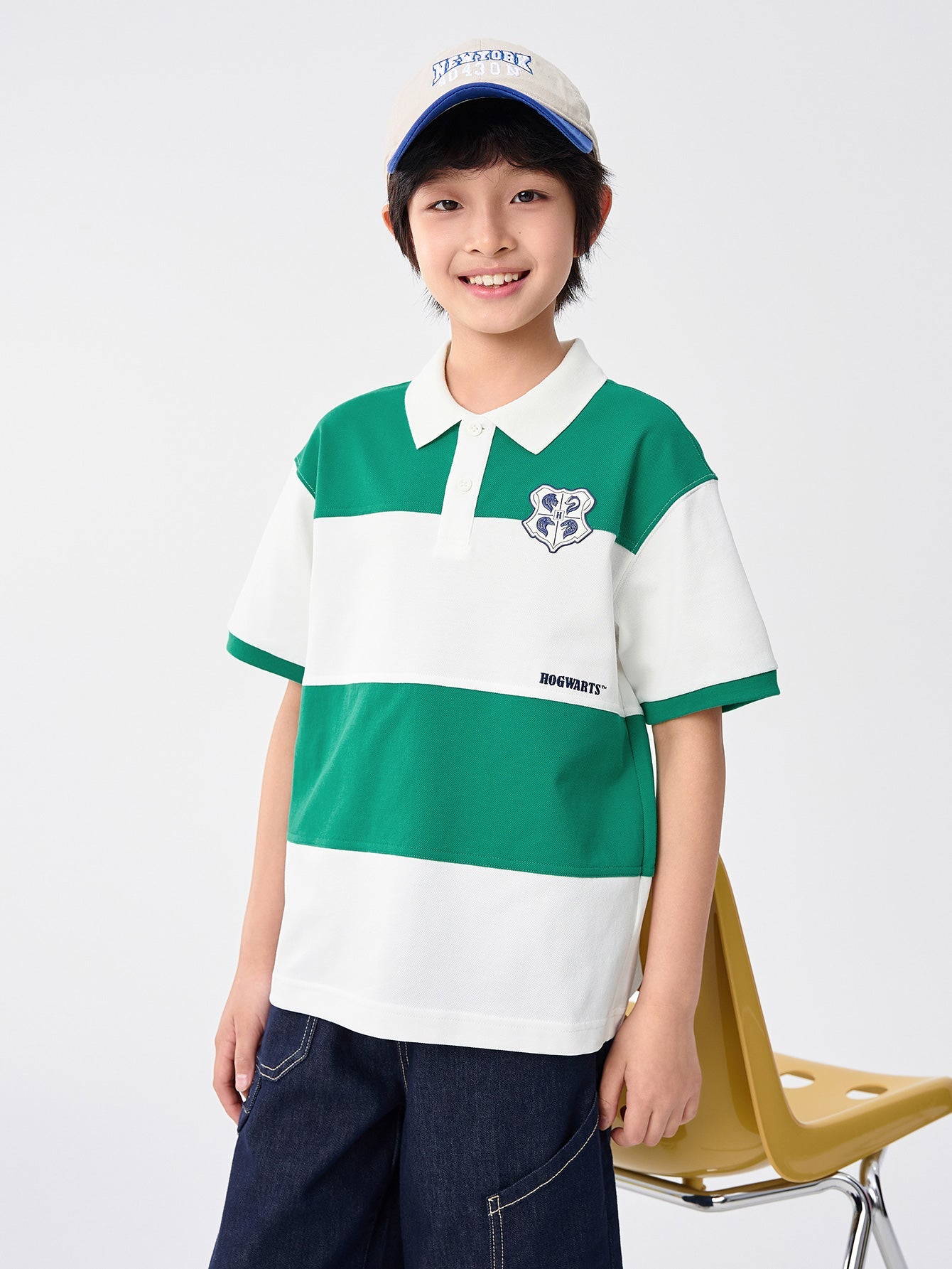 Balabala T-Shirt White And Green Striped Cotton