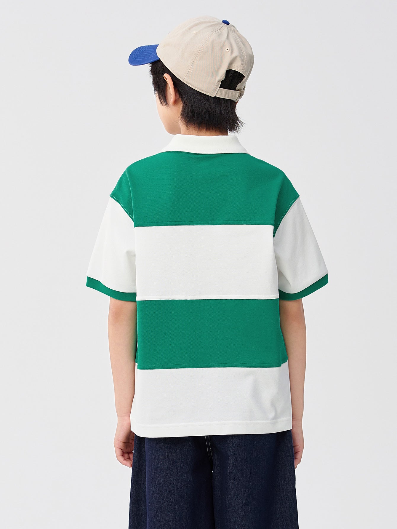 Balabala T-Shirt White And Green Striped Cotton