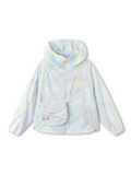 Balabala Girls Pastel Print Hooded Jacket Purple,Light Yellow