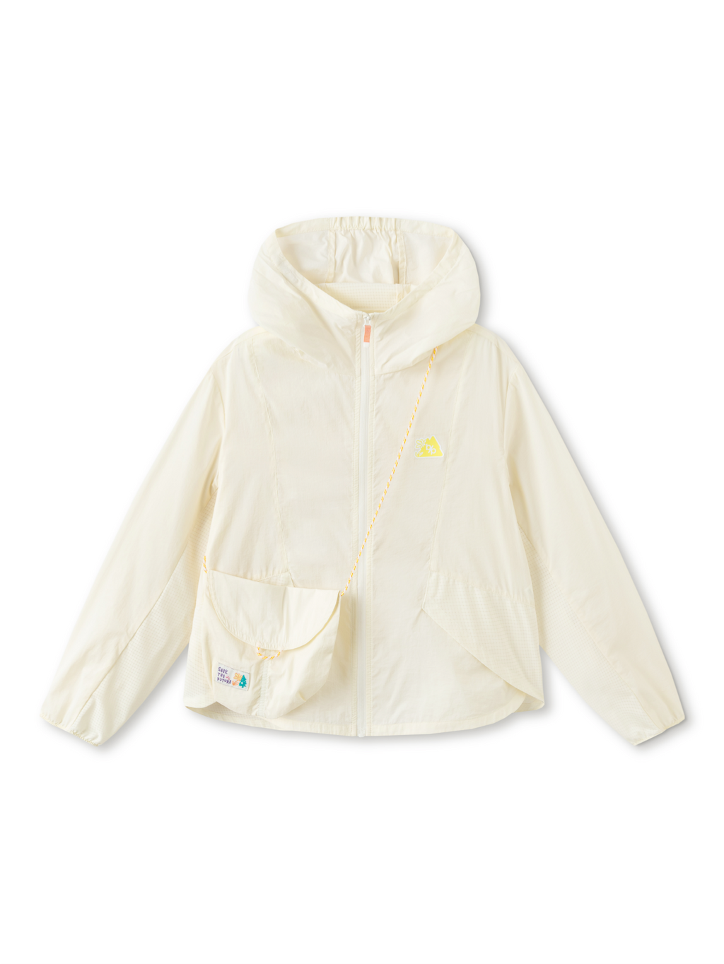 Balabala Girls Pastel Print Hooded Jacket Purple,Light Yellow