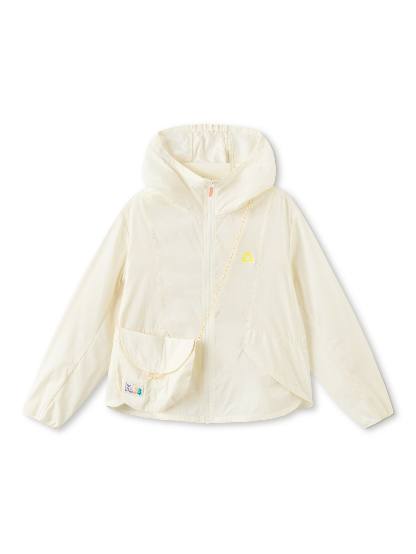 Balabala Girls Pastel Print Hooded Jacket Purple,Light Yellow