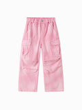 Balabala Girls Cargo Pants Rose Red