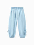 Balabala Girls Bow Detail Jogger Pants Light Blue
