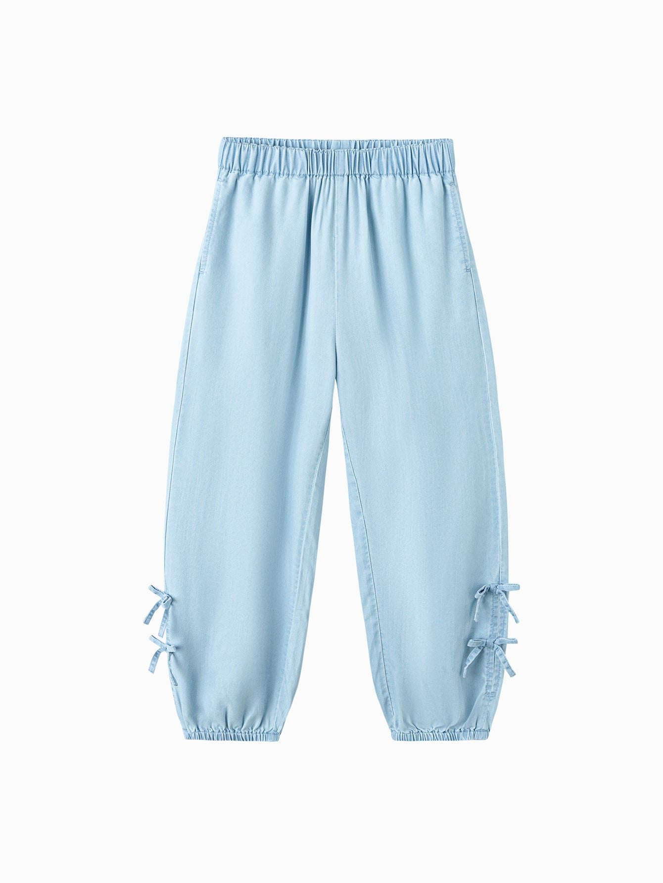 Balabala Girls Bow Detail Jogger Pants Light Blue