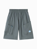 Balabala Boys Utility Shorts Cool Gray,Gray Blue,Black