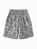 Balabala Boys Pixel Print Shorts Gray,Olive Green