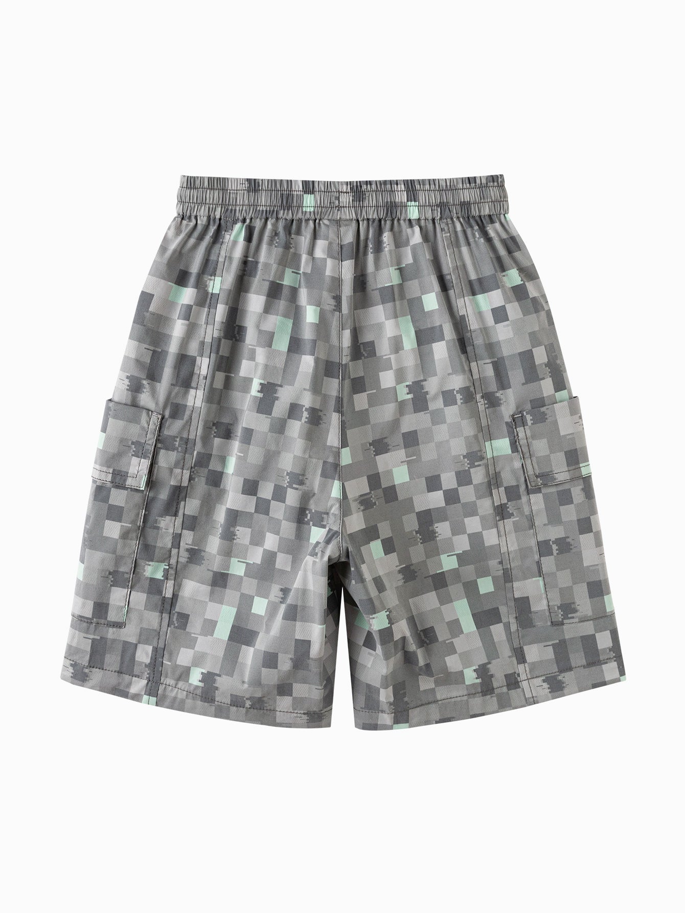 Balabala Boys Pixel Print Shorts Gray,Olive Green