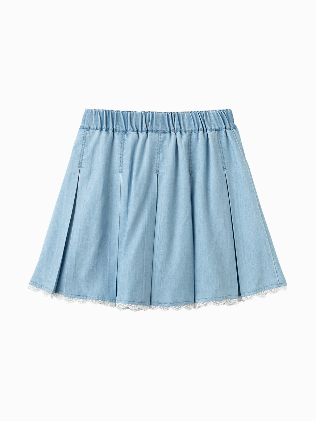 Balabala Girls Trim Pleated Skirt Light Blue