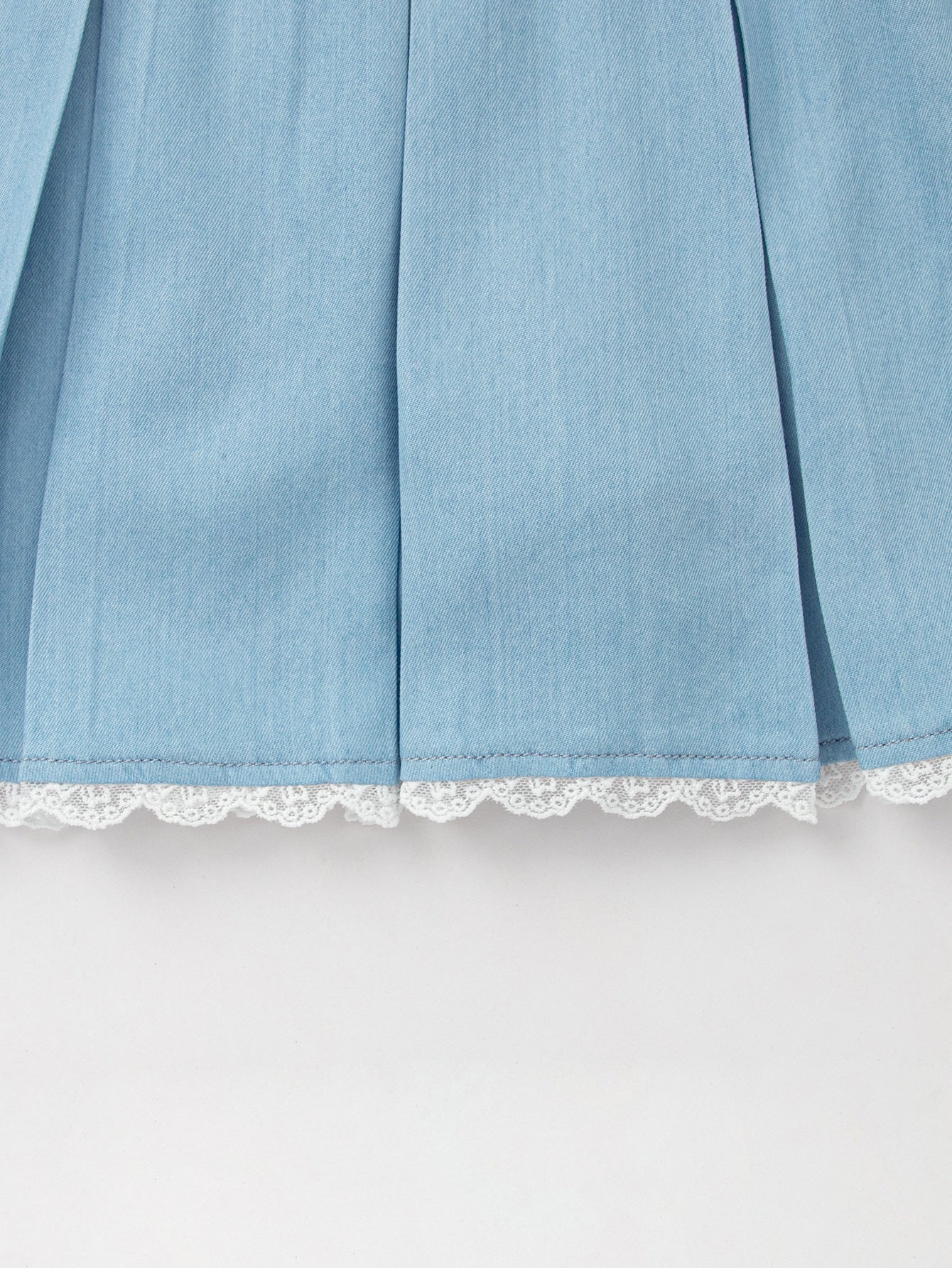 Balabala Girls Trim Pleated Skirt Light Blue