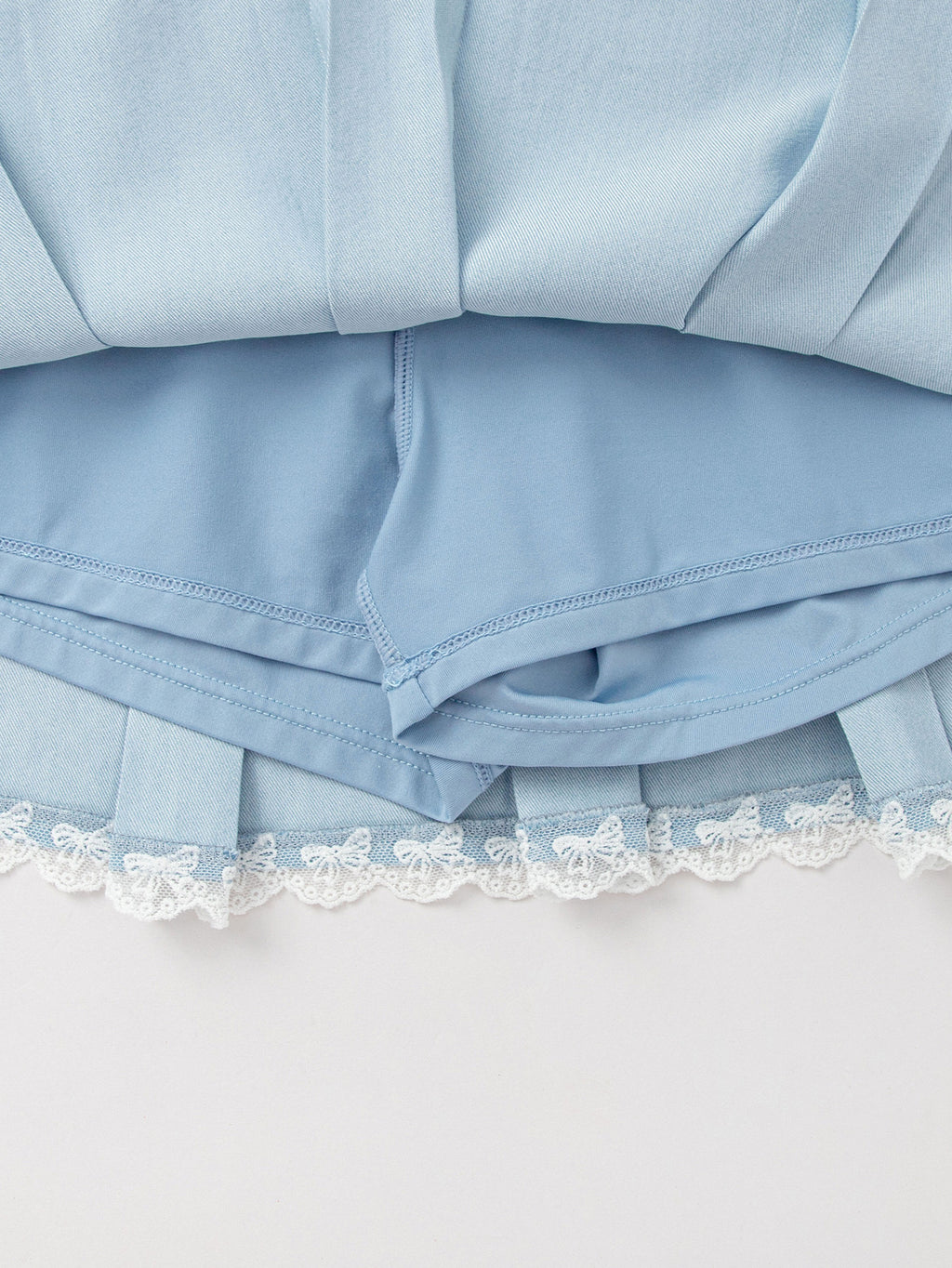 Balabala Girls Trim Pleated Skirt Light Blue