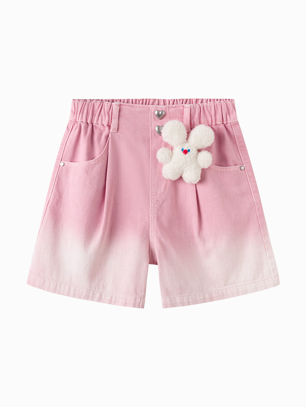 Balabala Girls Flower Denim Shorts Pink,Light Blue