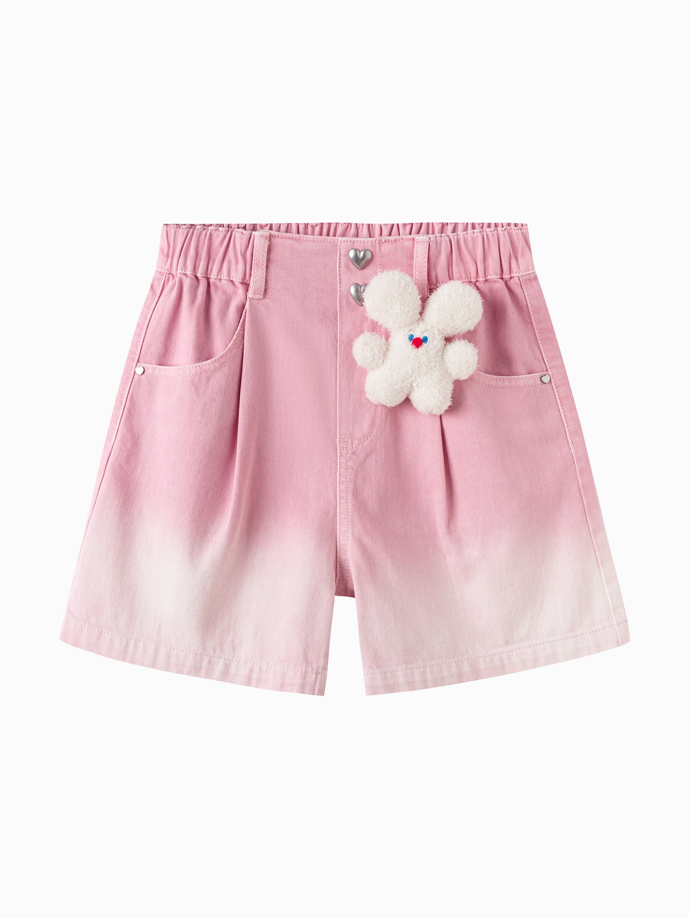Balabala Girls Flower Denim Shorts Pink,Light Blue