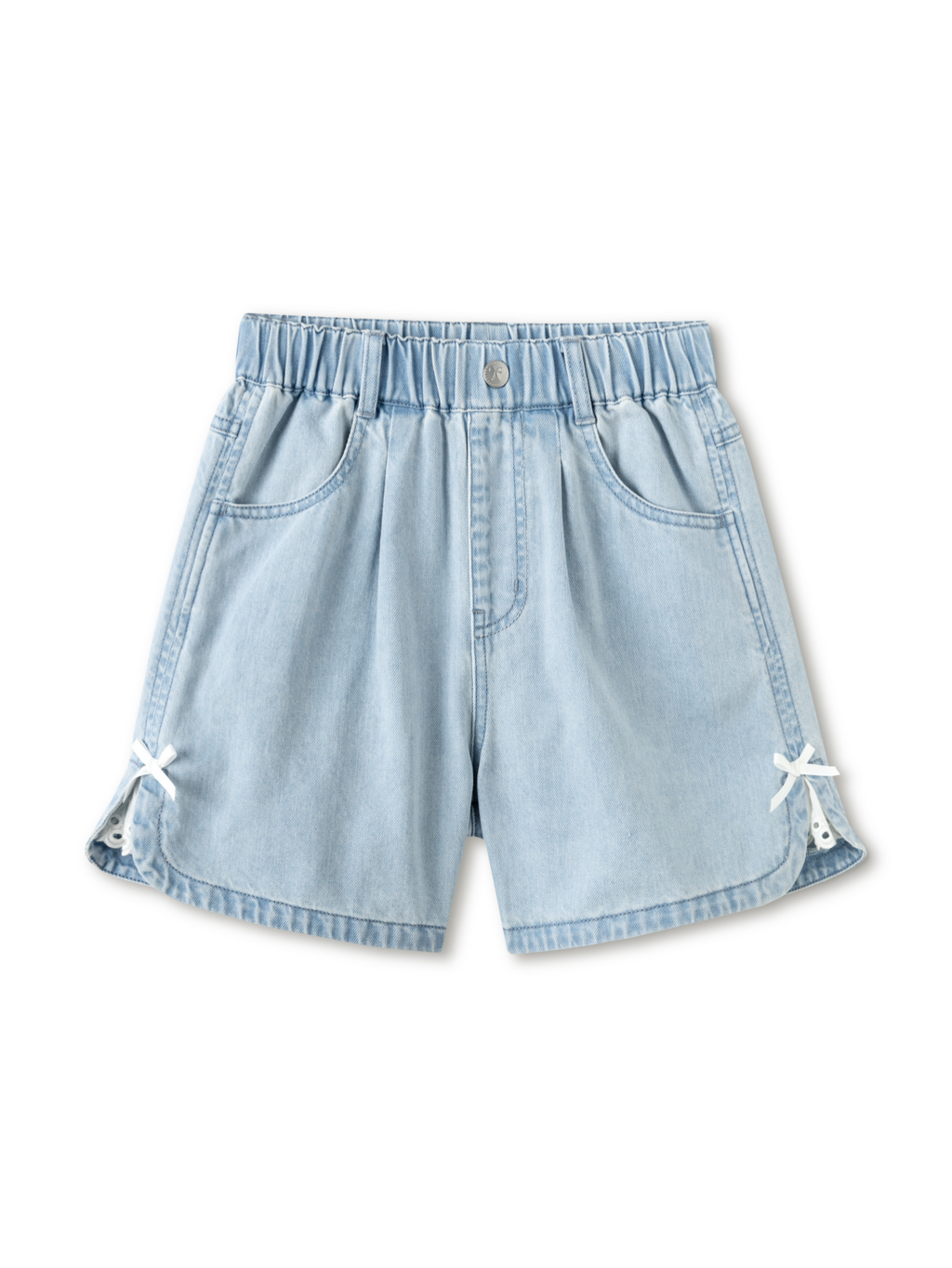Balabala Girls Bow Shorts Light Blue,Cream White