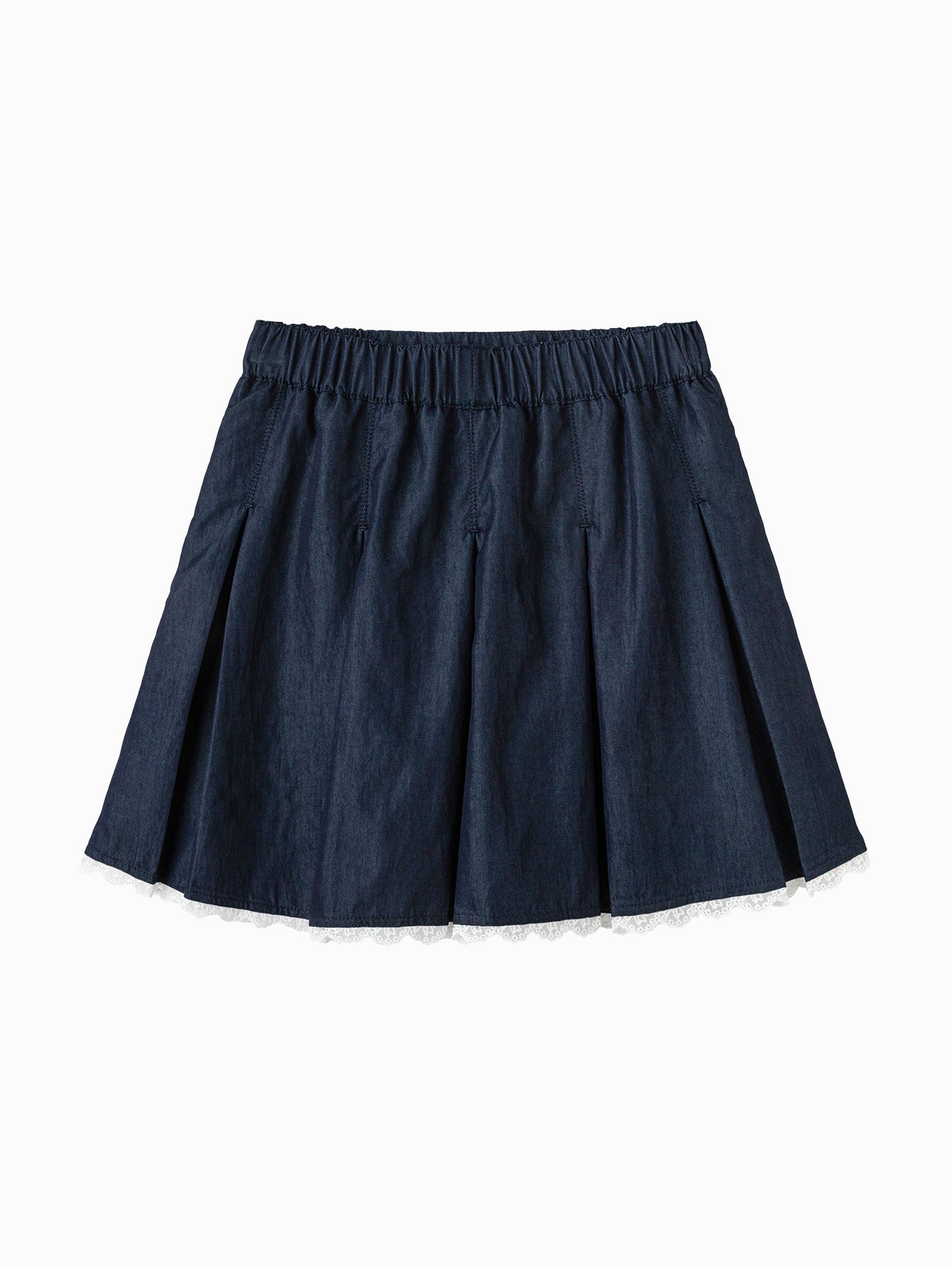 Balabala Girls Trim Pleated Skirt Blue