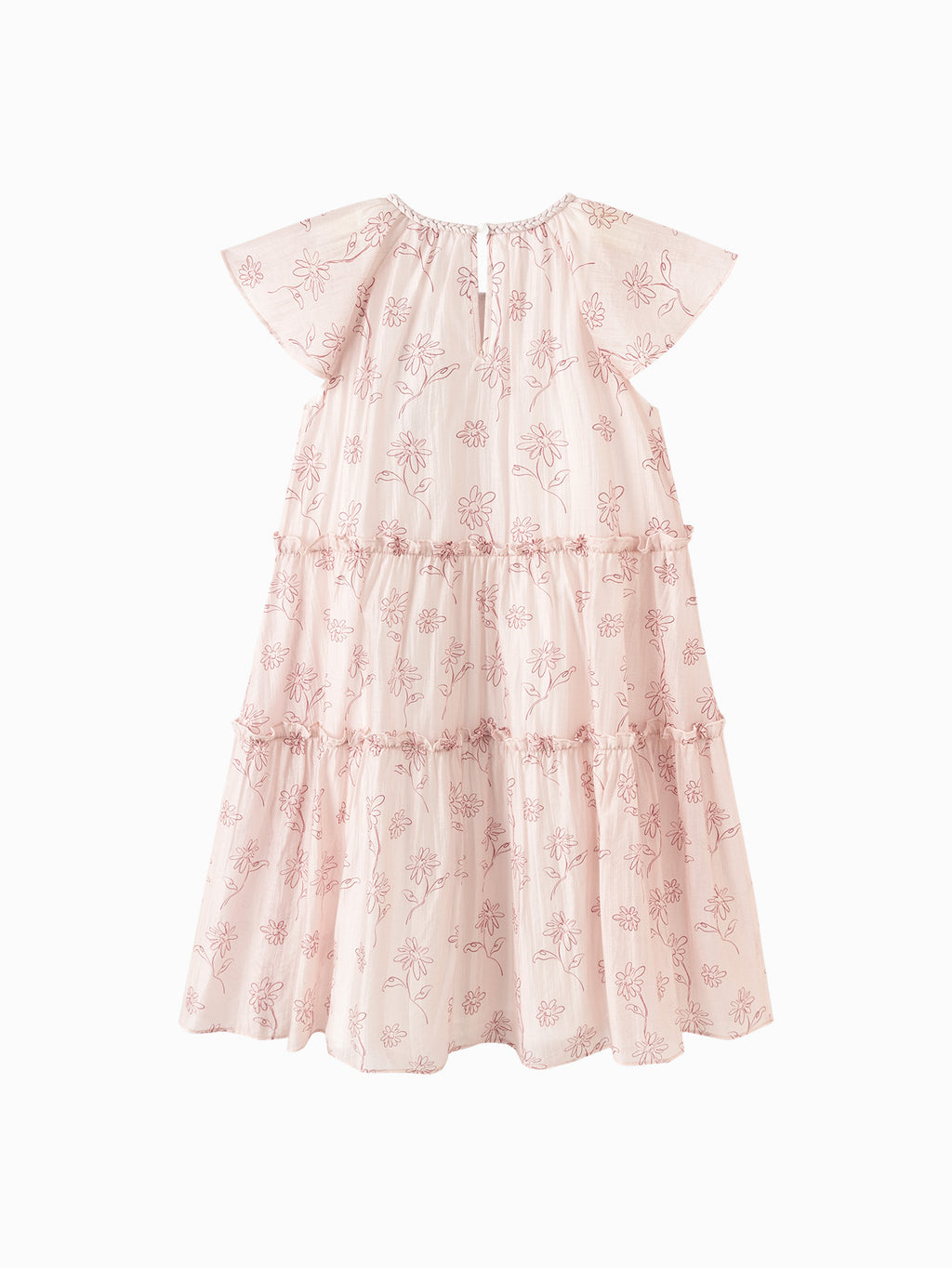 Balabala Girls Floral Tiered Dress Pink,White