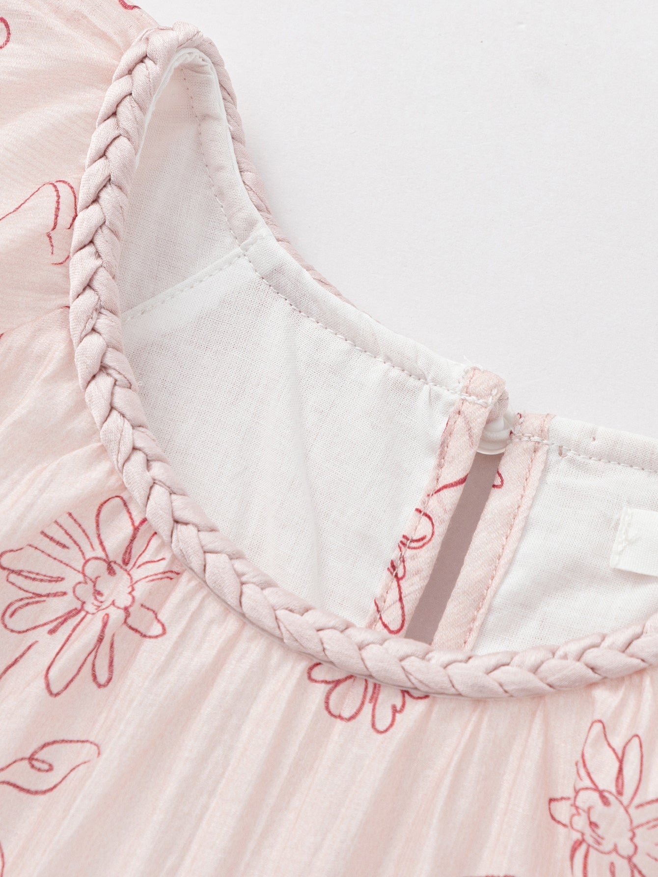 Balabala Girls Floral Tiered Dress Pink,White