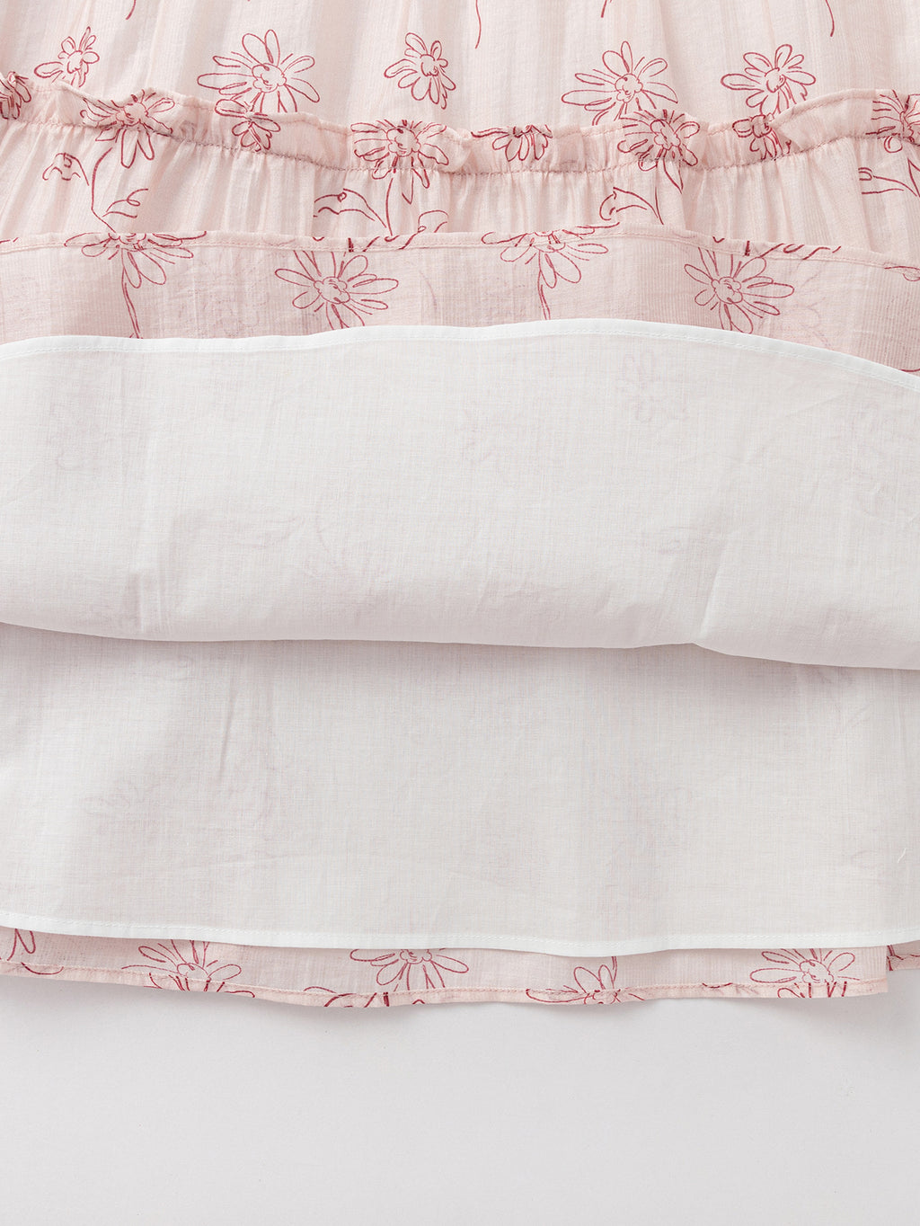 Balabala Girls Floral Tiered Dress Pink,White
